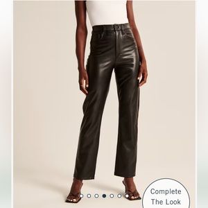 Abercrombie & Fitch The 90’s Straight Ultra High Rise Vegan Leather Pant Size 27